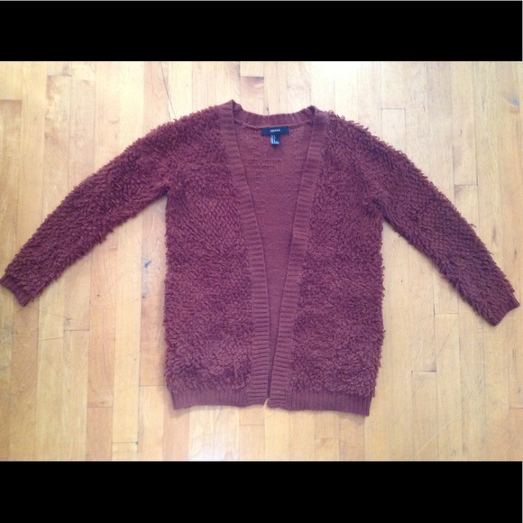 Forever 21 Brown Cozy Cardigan Sweater Size Small - Picture 2 of 12